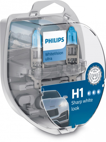 Philips H1/W5W 12V 55W WhiteVision Ultra Set - 2 Stück